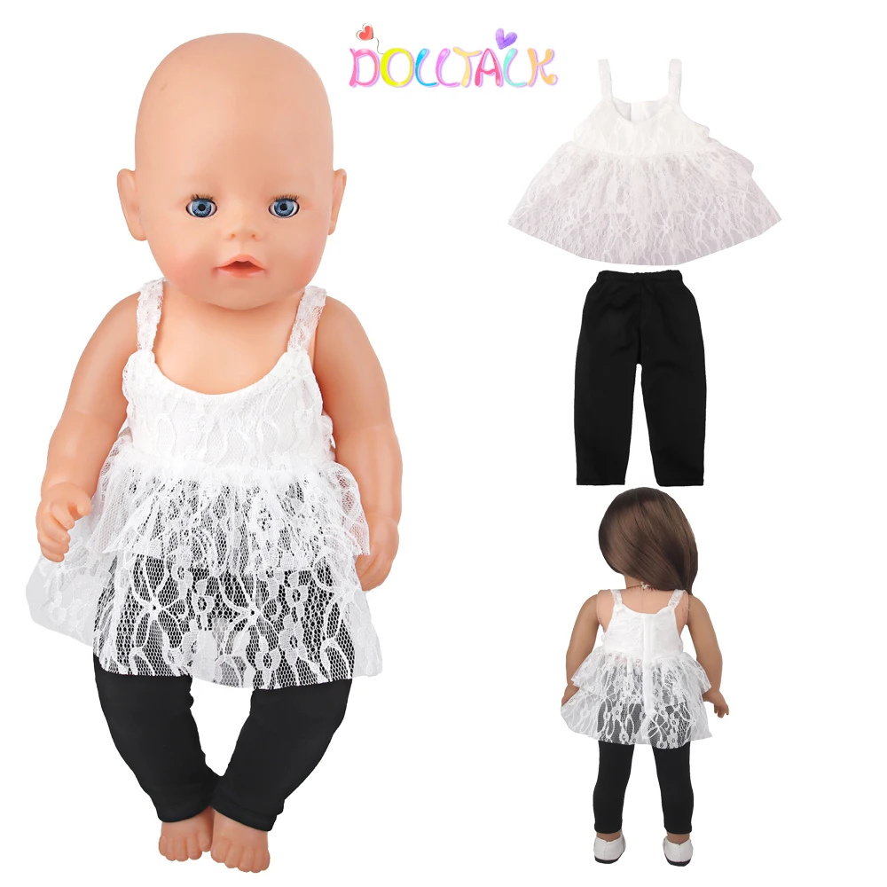 Doll Clothes Denim Suit T-shirt+Pants/Skirt Clothes Set For 18 Inch Amerian&43cm Baby New Born Doll Fot OG Girl Doll Gift Toys