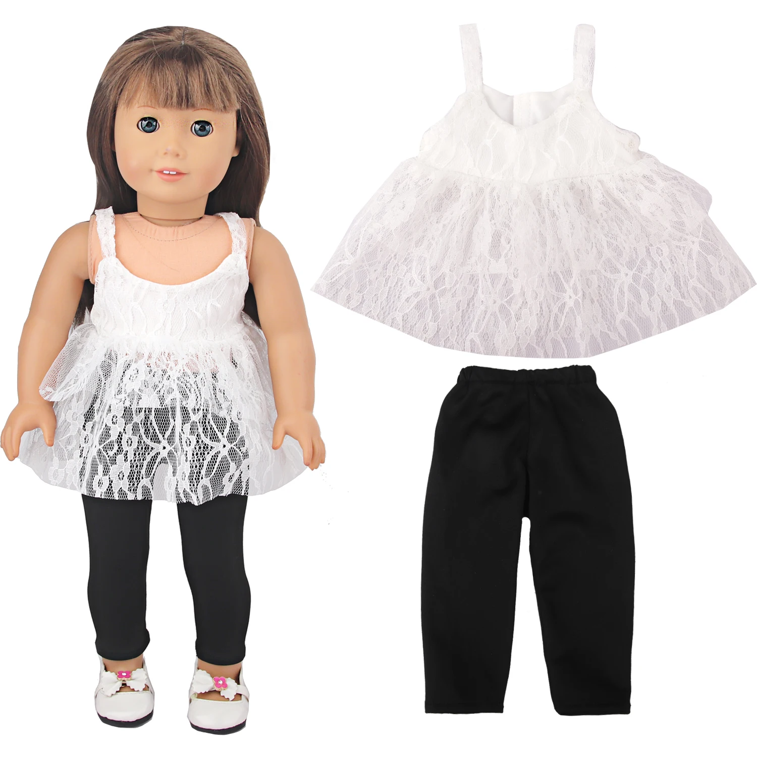 Doll Clothes Denim Suit T-shirt+Pants/Skirt Clothes Set For 18 Inch Amerian&43cm Baby New Born Doll Fot OG Girl Doll Gift Toys