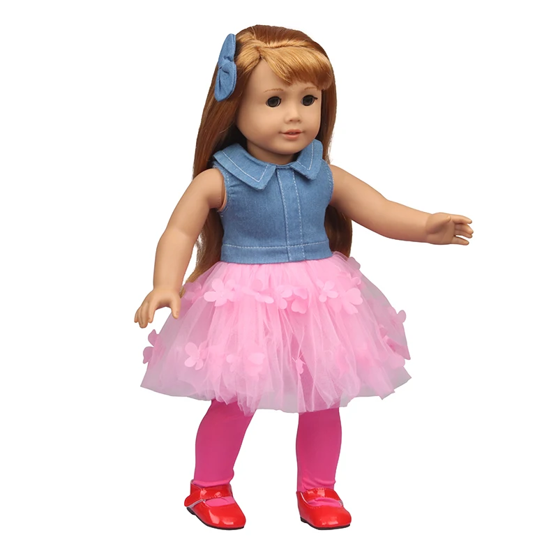 Doll Clothes Denim Suit T-shirt+Pants/Skirt Clothes Set For 18 Inch Amerian&43cm Baby New Born Doll Fot OG Girl Doll Gift Toys