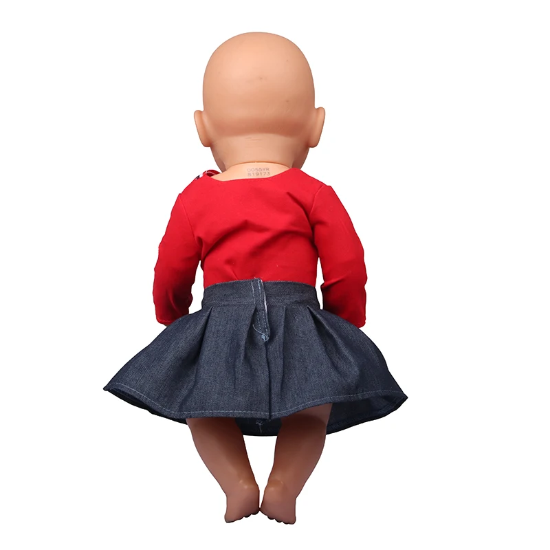 Doll Clothes Denim Suit T-shirt+Pants/Skirt Clothes Set For 18 Inch Amerian&43cm Baby New Born Doll Fot OG Girl Doll Gift Toys