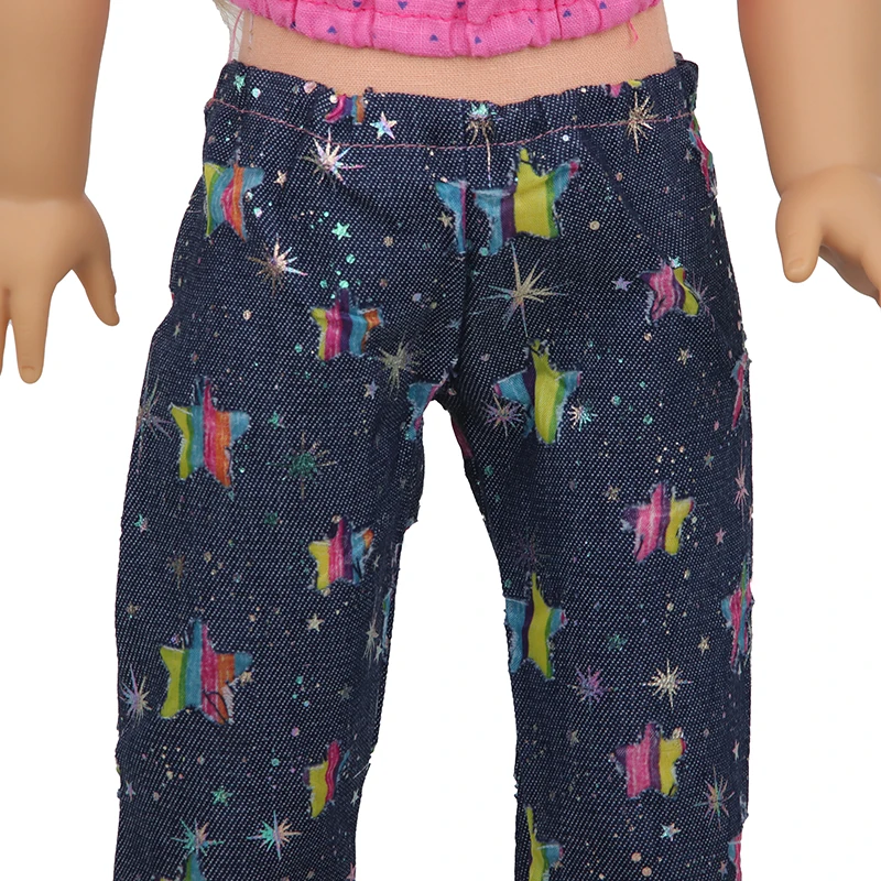 Doll Clothes Denim Suit T-shirt+Pants/Skirt Clothes Set For 18 Inch Amerian&43cm Baby New Born Doll Fot OG Girl Doll Gift Toys