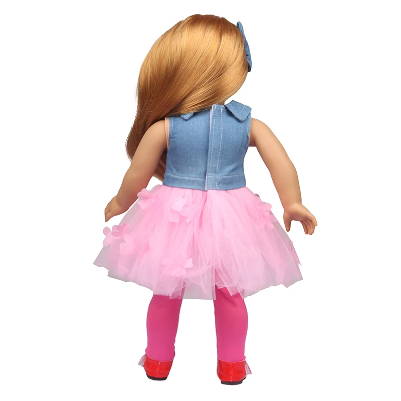 Doll Clothes Denim Suit T-shirt+Pants/Skirt Clothes Set For 18 Inch Amerian&43cm Baby New Born Doll Fot OG Girl Doll Gift Toys