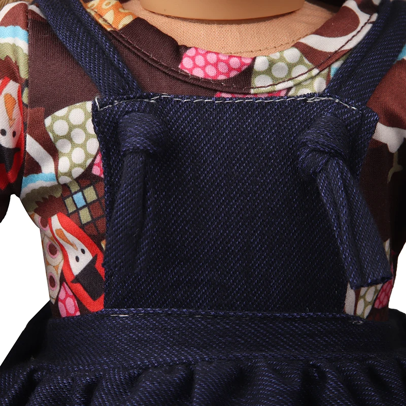 Doll Clothes Denim Suit T-shirt+Pants/Skirt Clothes Set For 18 Inch Amerian&43cm Baby New Born Doll Fot OG Girl Doll Gift Toys