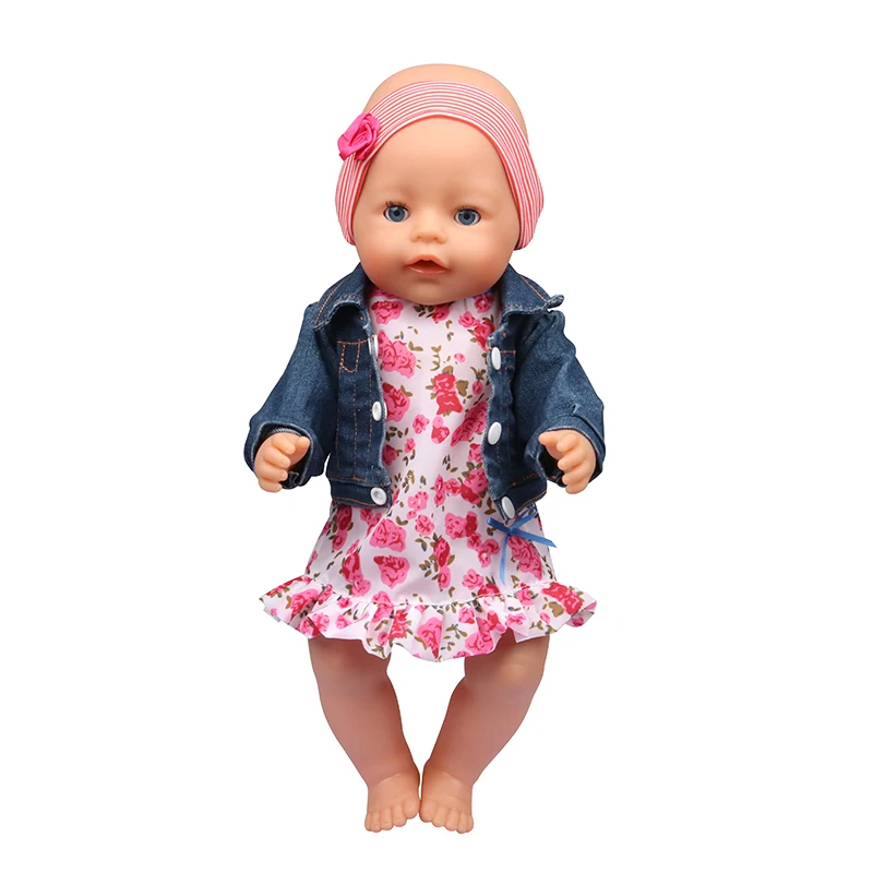 Doll Clothes Denim Suit T-shirt+Pants/Skirt Clothes Set For 18 Inch Amerian&43cm Baby New Born Doll Fot OG Girl Doll Gift Toys