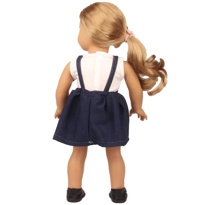 Doll Clothes Denim Suit T-shirt+Pants/Skirt Clothes Set For 18 Inch Amerian&43cm Baby New Born Doll Fot OG Girl Doll Gift Toys
