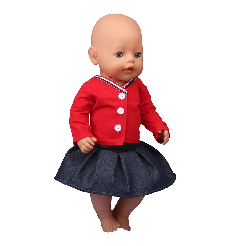 Doll Clothes Denim Suit T-shirt+Pants/Skirt Clothes Set For 18 Inch Amerian&43cm Baby New Born Doll Fot OG Girl Doll Gift Toys