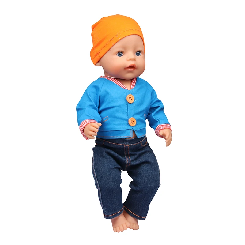 Doll Clothes Denim Suit T-shirt+Pants/Skirt Clothes Set For 18 Inch Amerian&43cm Baby New Born Doll Fot OG Girl Doll Gift Toys