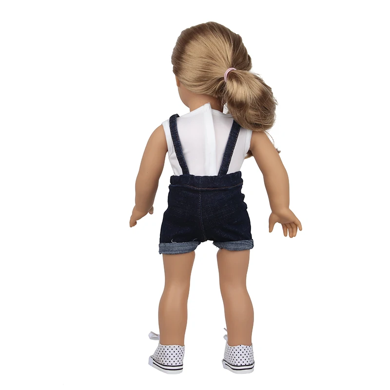 Doll Clothes Denim Suit T-shirt+Pants/Skirt Clothes Set For 18 Inch Amerian&43cm Baby New Born Doll Fot OG Girl Doll Gift Toys