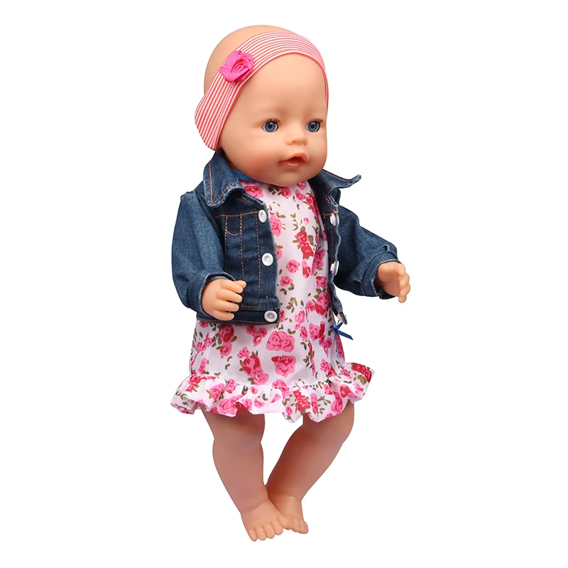Doll Clothes Denim Suit T-shirt+Pants/Skirt Clothes Set For 18 Inch Amerian&43cm Baby New Born Doll Fot OG Girl Doll Gift Toys