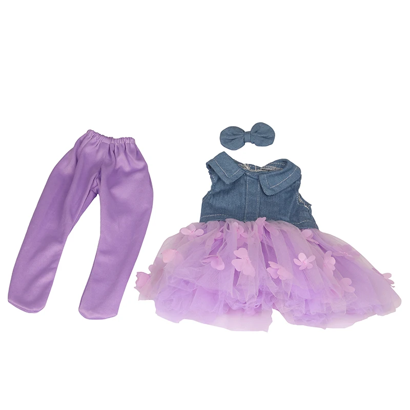 Doll Clothes Denim Suit T-shirt+Pants/Skirt Clothes Set For 18 Inch Amerian&43cm Baby New Born Doll Fot OG Girl Doll Gift Toys