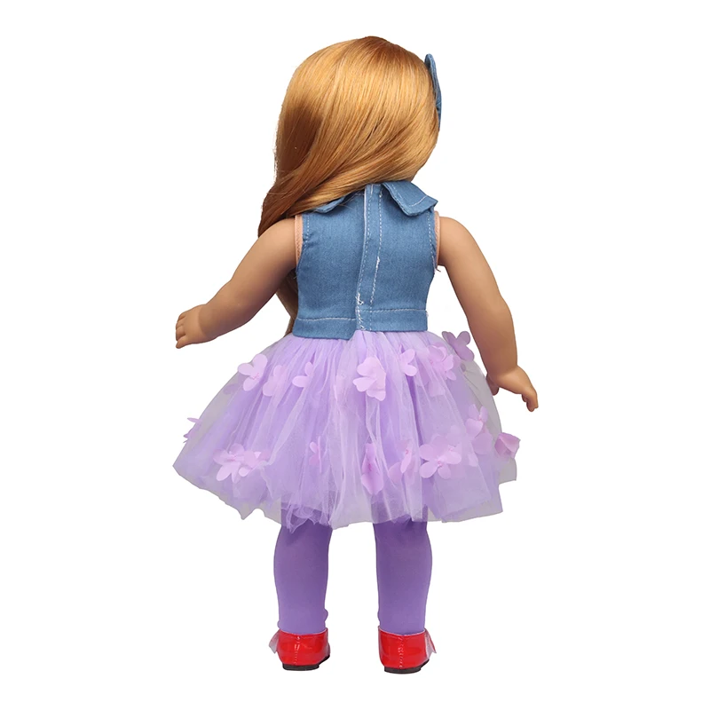 Doll Clothes Denim Suit T-shirt+Pants/Skirt Clothes Set For 18 Inch Amerian&43cm Baby New Born Doll Fot OG Girl Doll Gift Toys