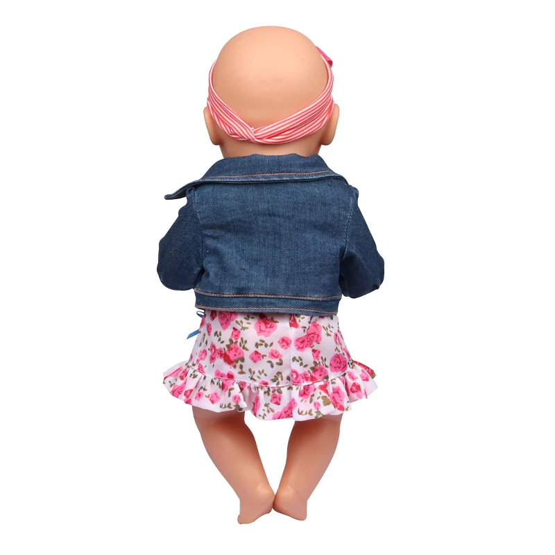 Doll Clothes Denim Suit T-shirt+Pants/Skirt Clothes Set For 18 Inch Amerian&43cm Baby New Born Doll Fot OG Girl Doll Gift Toys