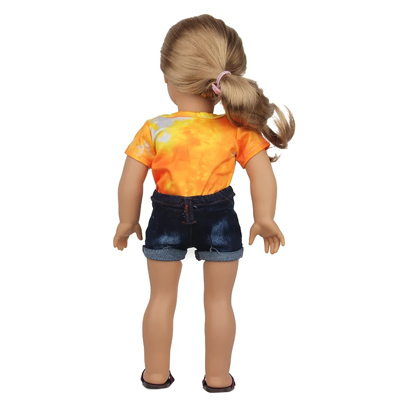 Doll Clothes Denim Suit T-shirt+Pants/Skirt Clothes Set For 18 Inch Amerian&43cm Baby New Born Doll Fot OG Girl Doll Gift Toys