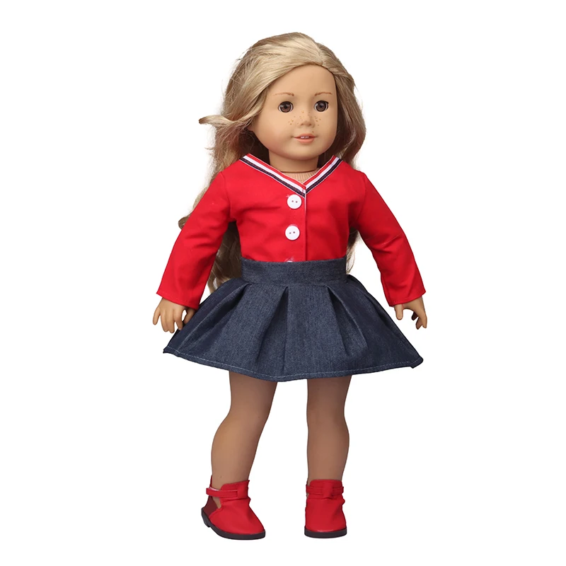 Doll Clothes Denim Suit T-shirt+Pants/Skirt Clothes Set For 18 Inch Amerian&43cm Baby New Born Doll Fot OG Girl Doll Gift Toys