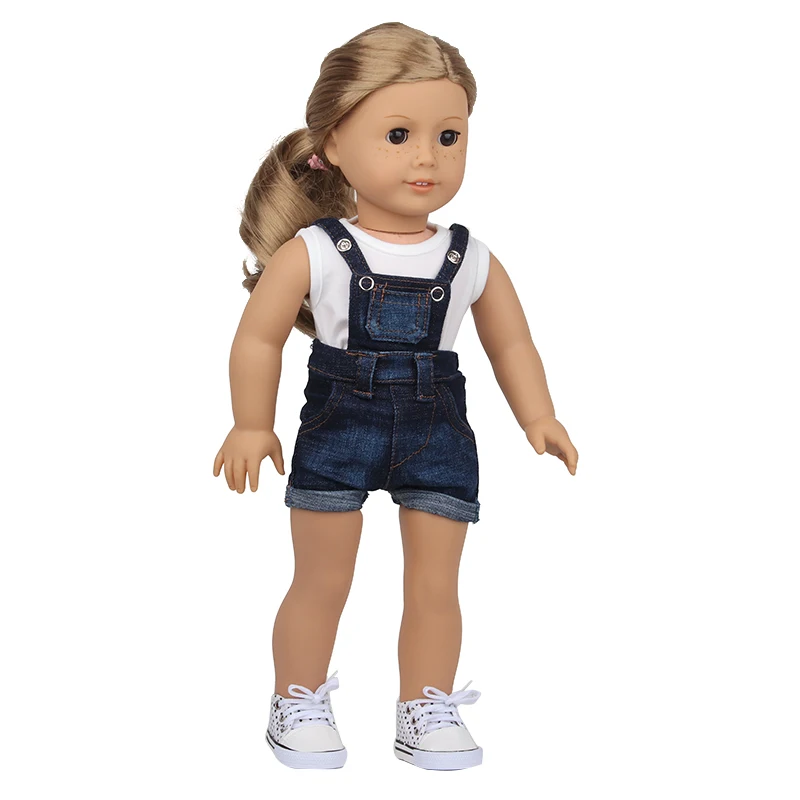 Doll Clothes Denim Suit T-shirt+Pants/Skirt Clothes Set For 18 Inch Amerian&43cm Baby New Born Doll Fot OG Girl Doll Gift Toys