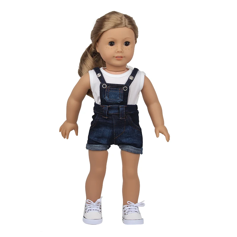 Doll Clothes Denim Suit T-shirt+Pants/Skirt Clothes Set For 18 Inch Amerian&43cm Baby New Born Doll Fot OG Girl Doll Gift Toys