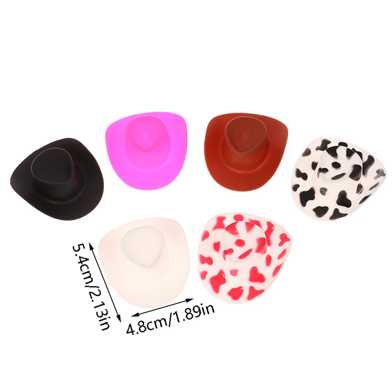 10Pcs 1/12 Dollhouse Western Cowboy Hat Miniature Plastic Doll Hat Mini Cowgirl Hat For Dolls Decoration Accessories