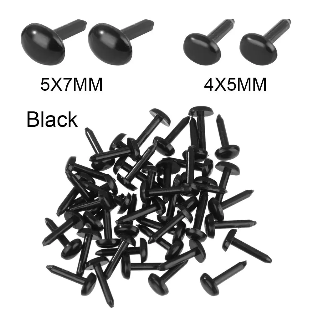 100pcs/bag 4X5MM/5X7MM Plastic Mini Black Safety Oval Nose for Doll for Teddy Dog Stuffed DIY Doll Animals