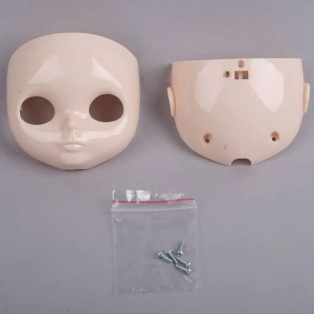 Plastic no makeup face and screw For 1/6 Blyth doll factory blyth doll faceplate with backplate