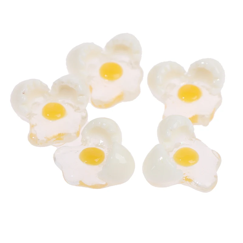 5pcs/lot 1:12 Scale Dollhouse Miniature Mini Broken Egg Model DIY Kitchen Egg Food Diy Resin Toys Accessories