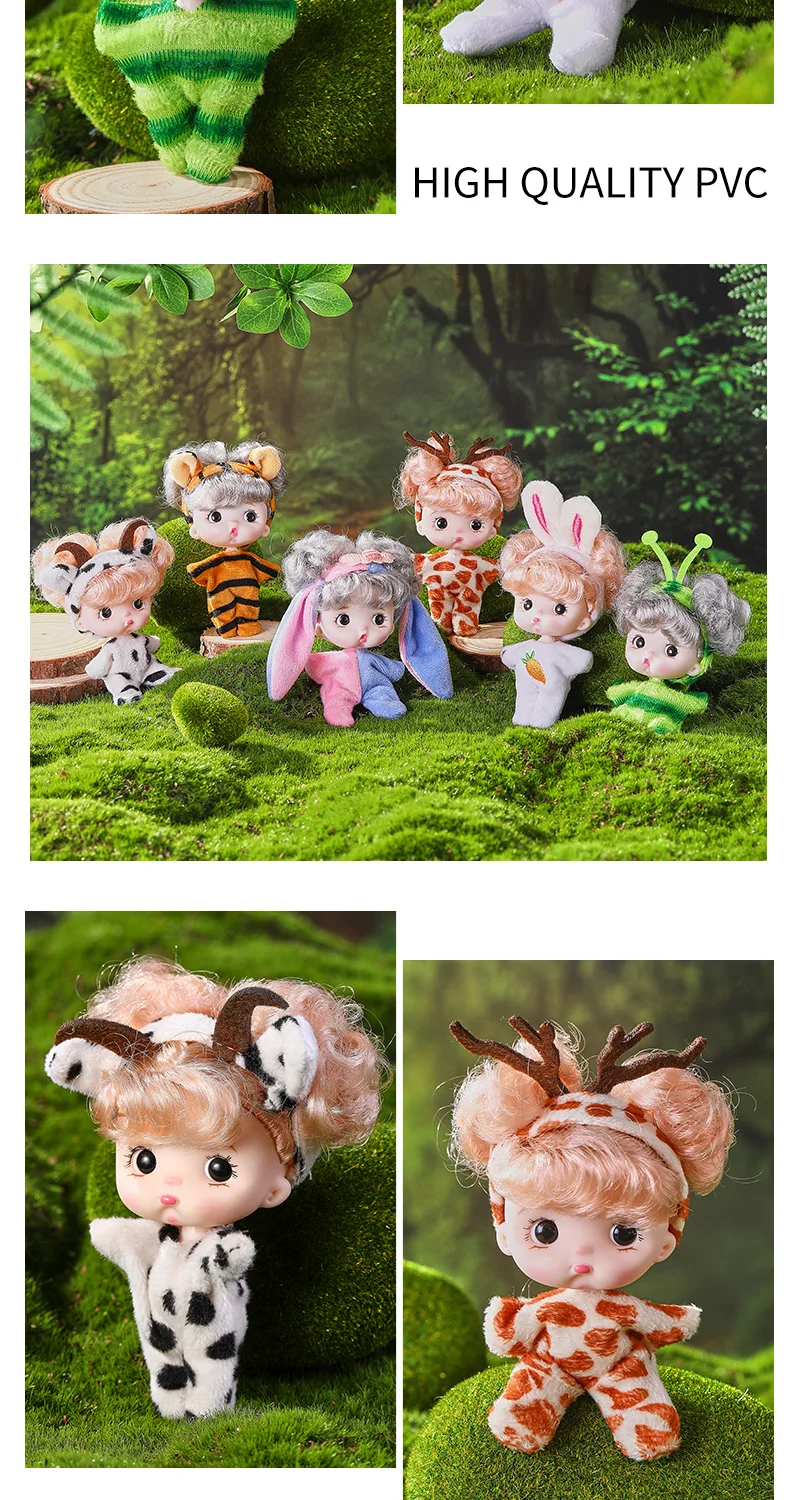 6Pcs Lifelike Reborn Baby Doll Mini Baby Doll Set with Clothes Cute Silicone Girl Toy for Birthday Christmas Gift