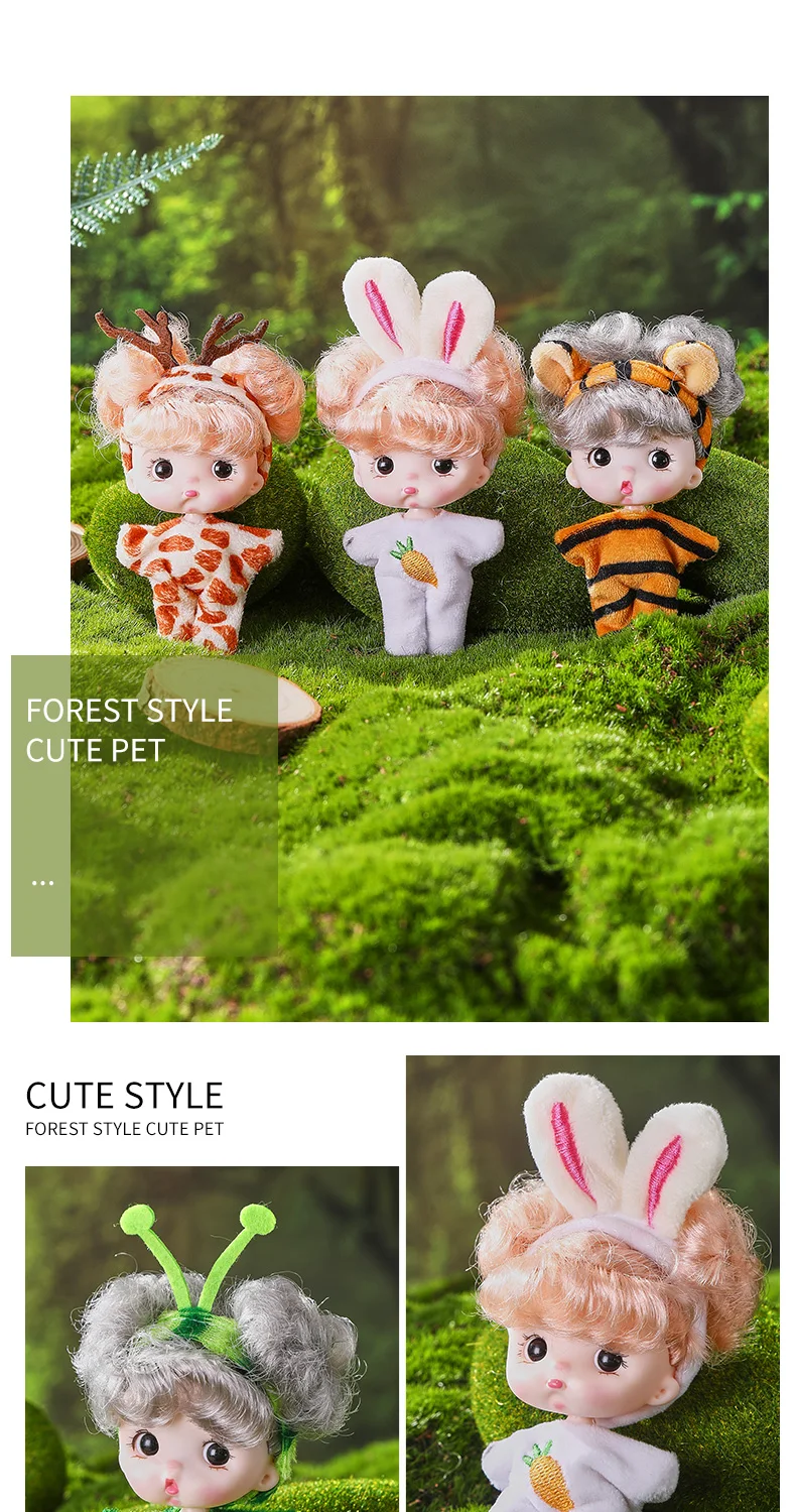 6Pcs Lifelike Reborn Baby Doll Mini Baby Doll Set with Clothes Cute Silicone Girl Toy for Birthday Christmas Gift