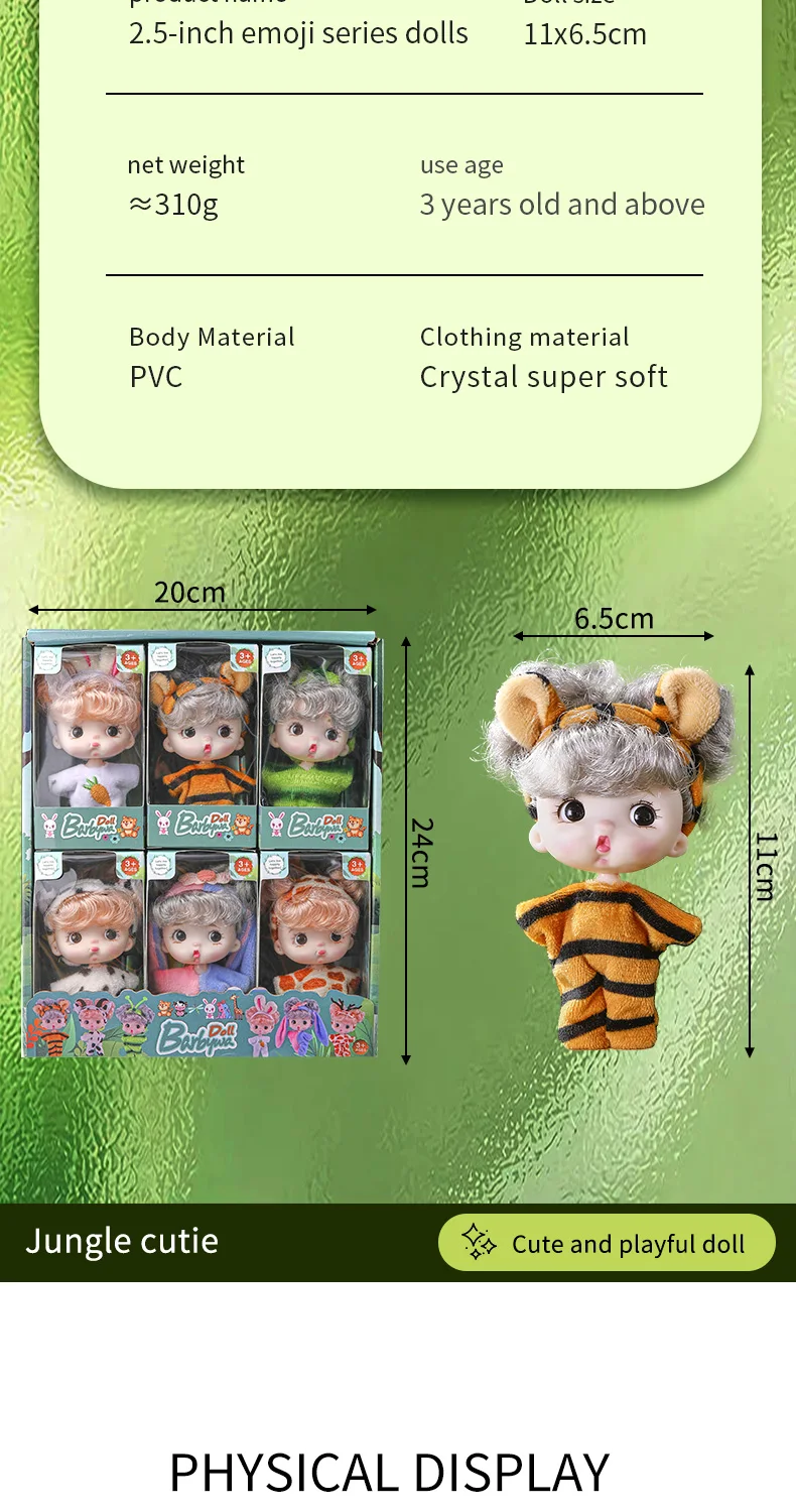 6Pcs Lifelike Reborn Baby Doll Mini Baby Doll Set with Clothes Cute Silicone Girl Toy for Birthday Christmas Gift