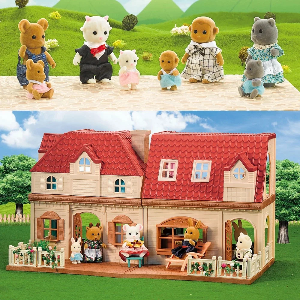 Simulation Forest Rabbit Family Doll Plush Toys Dollhouse Figures DIY Playset PlayHouse Kids Girl Birthday  Xmas Gifts