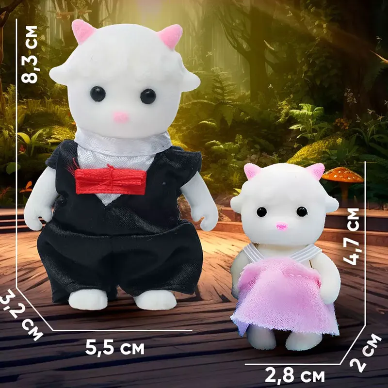 Simulation Forest Rabbit Family Doll Plush Toys Dollhouse Figures DIY Playset PlayHouse Kids Girl Birthday  Xmas Gifts
