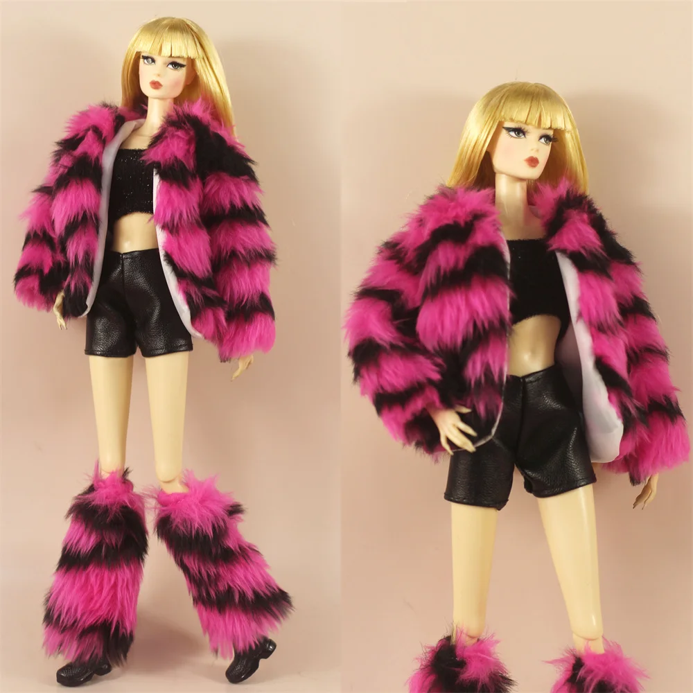 6 Scale Fur Coat Outfit for 11.5 Inch 30cm Doll - Various Styles Doll Accessories Gift for Girls