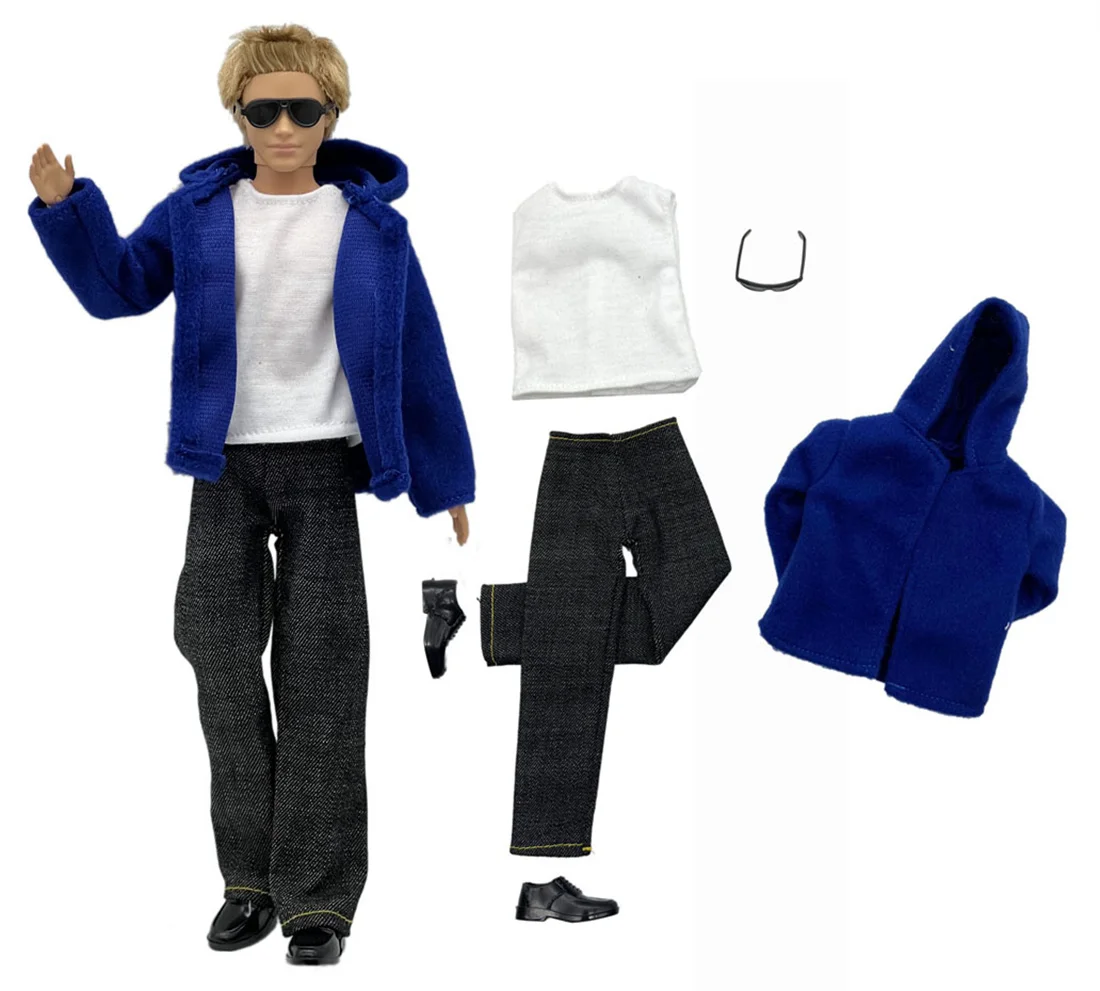 1 Set Ken Cloth Handmade Handsome Doll Accessories Casual Wear Suit for 30cm 12inch Ken Doll Suit Kids Gift