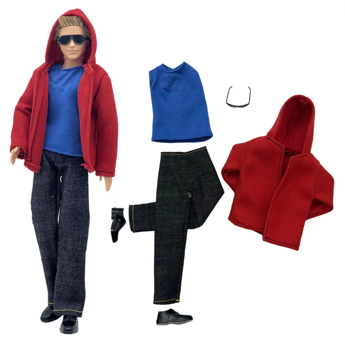 1 Set Ken Cloth Handmade Handsome Doll Accessories Casual Wear Suit for 30cm 12inch Ken Doll Suit Kids Gift