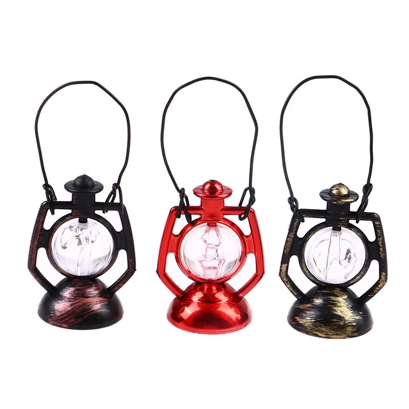 Miniature Oil Lamp Dollhouse Accessories Mini Kerosene Lantern For 1:6 1:12 Scale Doll House Decor Scene Ornaments Pretend Play