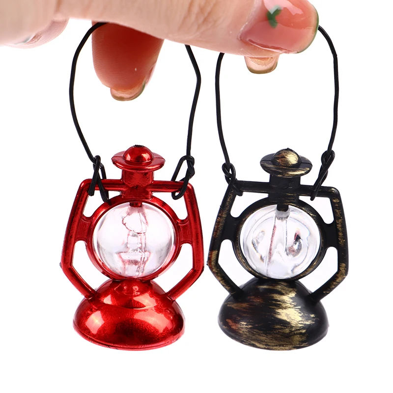 Miniature Oil Lamp Dollhouse Accessories Mini Kerosene Lantern For 1:6 1:12 Scale Doll House Decor Scene Ornaments Pretend Play