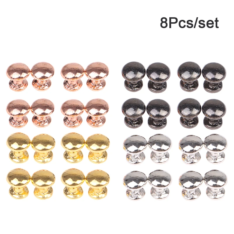 8Pcs 1:12 Dollhouse Miniature Antique Bronze Cabinet Drawer Knob Furniture Hardware Handles Wardrobe Kitchen Pulls Furniture Toy
