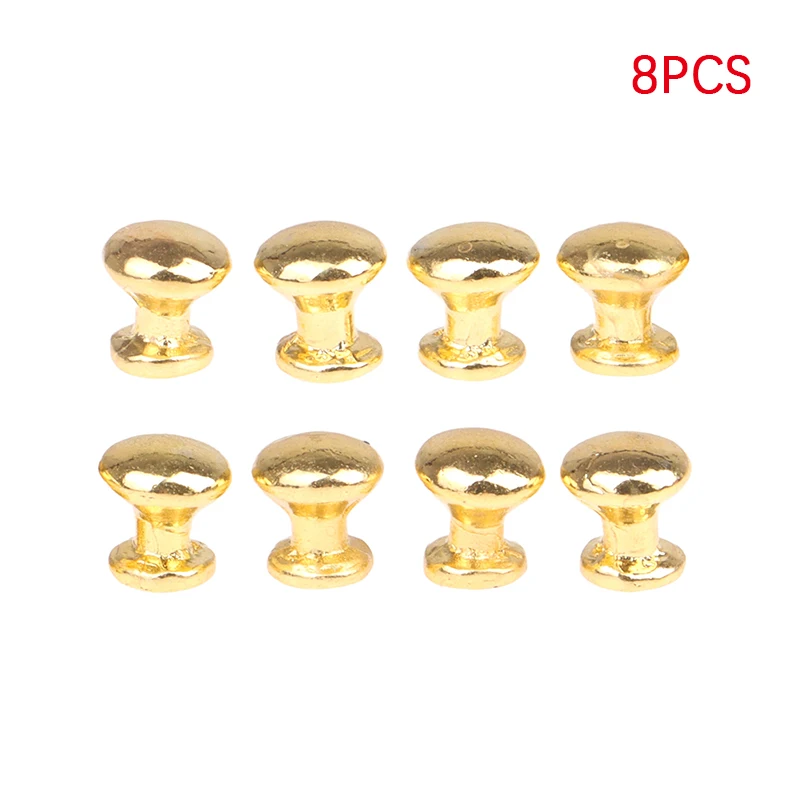8Pcs 1:12 Dollhouse Miniature Antique Bronze Cabinet Drawer Knob Furniture Hardware Handles Wardrobe Kitchen Pulls Furniture Toy