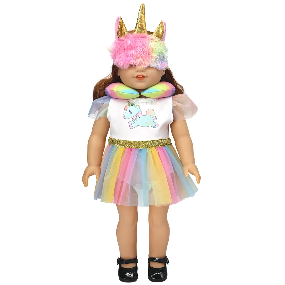 18 Inch Girl Doll Carry Bag Pink Rainbow Color 16" Baby Dolls Carry Out Sleeping Bag Child's Gift