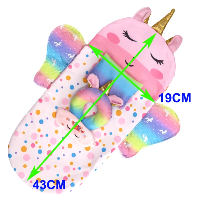 18 Inch Girl Doll Carry Bag Pink Rainbow Color 16" Baby Dolls Carry Out Sleeping Bag Child's Gift
