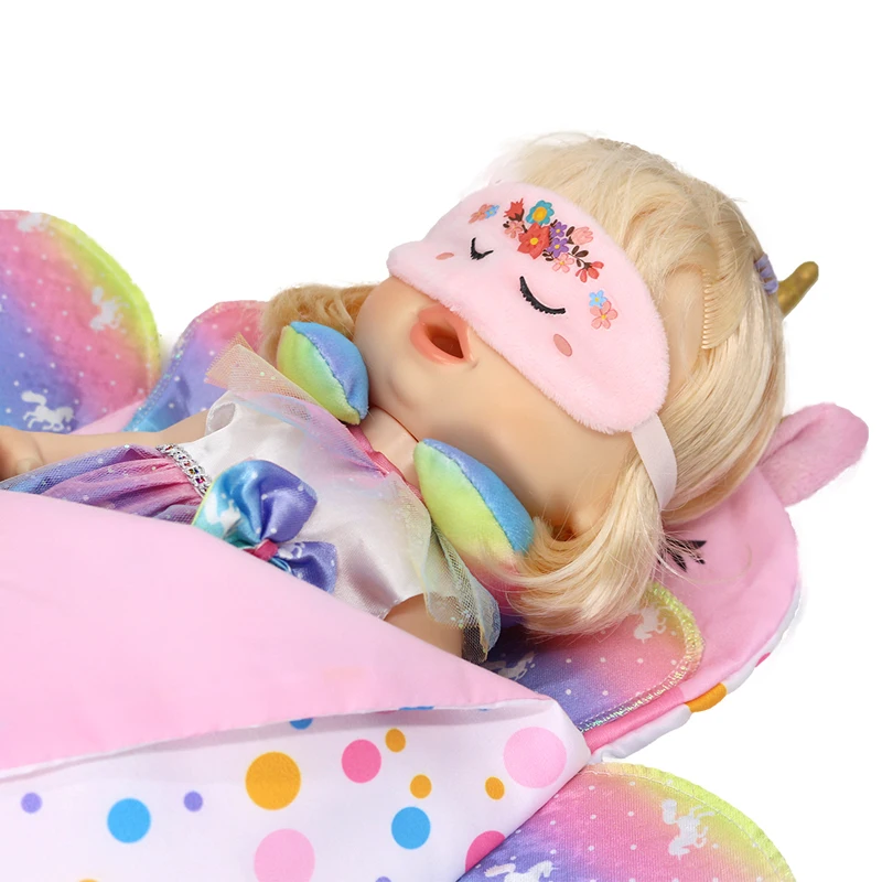 18 Inch Girl Doll Carry Bag Pink Rainbow Color 16" Baby Dolls Carry Out Sleeping Bag Child's Gift