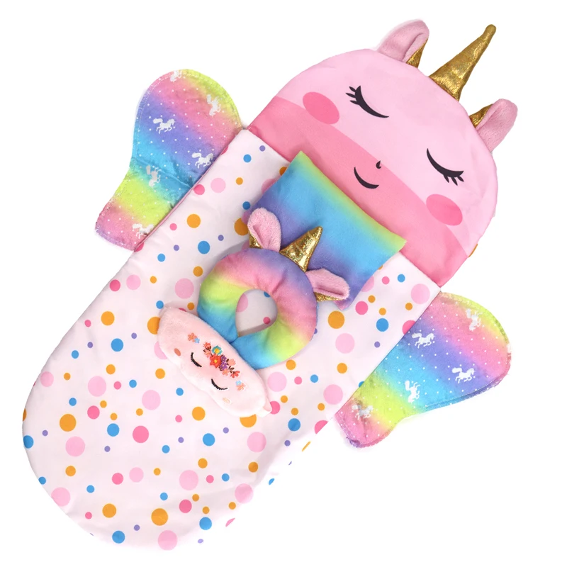 18 Inch Girl Doll Carry Bag Pink Rainbow Color 16" Baby Dolls Carry Out Sleeping Bag Child's Gift