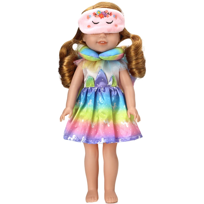 18 Inch Girl Doll Carry Bag Pink Rainbow Color 16" Baby Dolls Carry Out Sleeping Bag Child's Gift