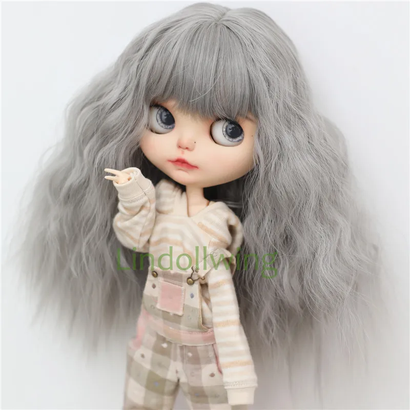 9-10 inch Blyth Wig Collection Of Long Curly With Bangs Hair