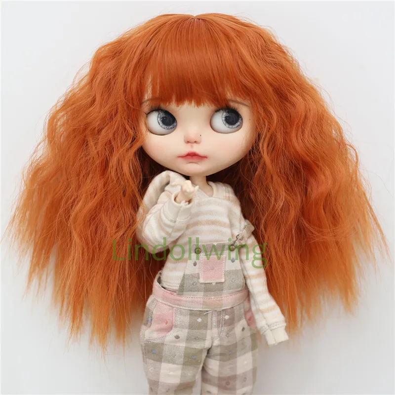 9-10 inch Blyth Wig Collection Of Long Curly With Bangs Hair