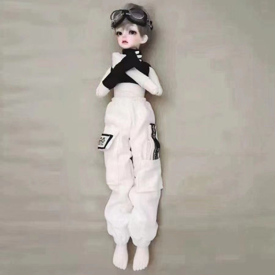 New 1/4 Doll's Clothes for Male Female Bjd Doll Workwear Pants Sleeveless Top Diy Girl Toys Dress Up Doll Accessories, No Doll