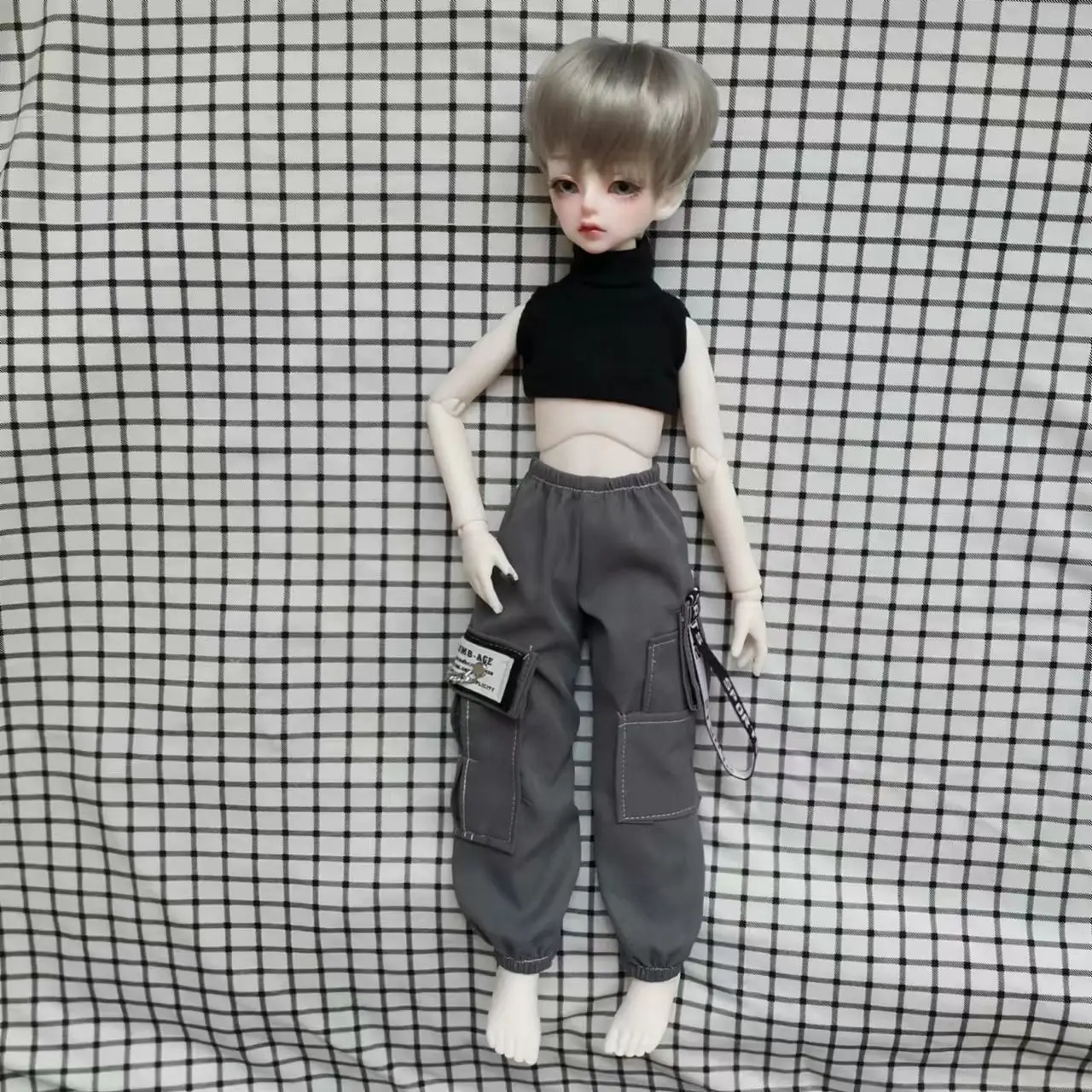 New 1/4 Doll's Clothes for Male Female Bjd Doll Workwear Pants Sleeveless Top Diy Girl Toys Dress Up Doll Accessories, No Doll