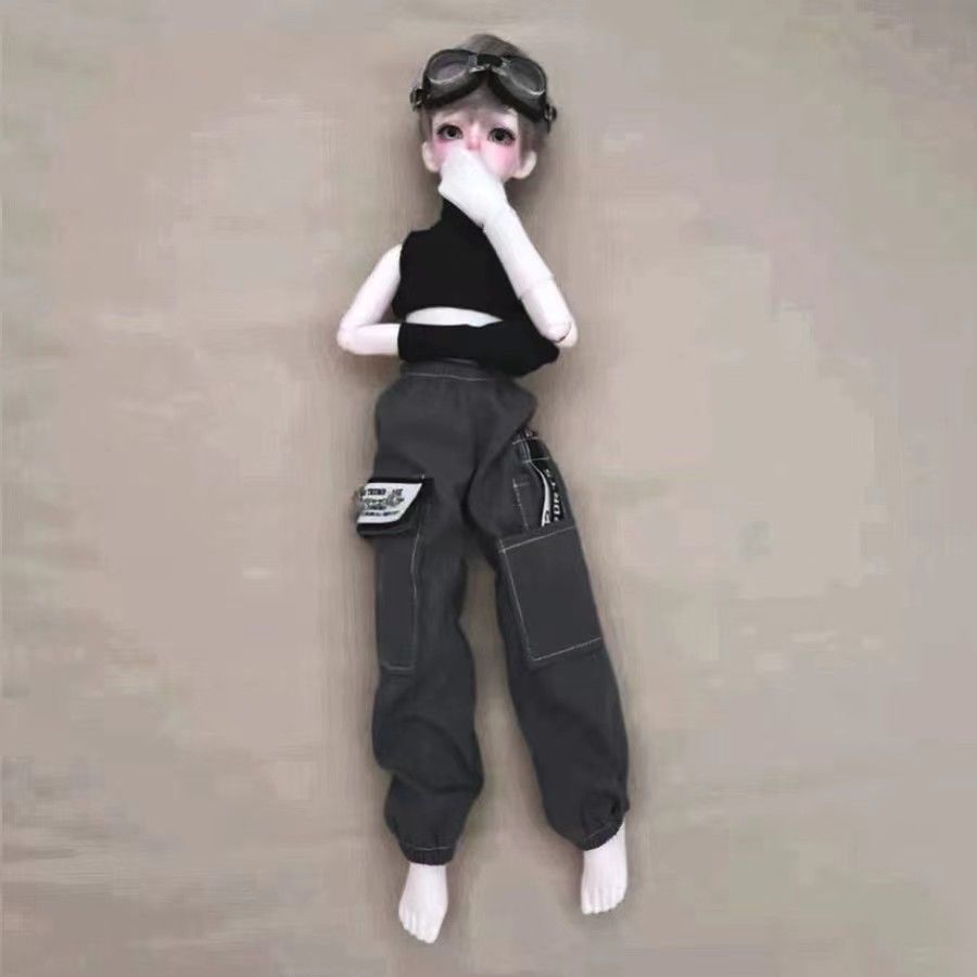 New 1/4 Doll's Clothes for Male Female Bjd Doll Workwear Pants Sleeveless Top Diy Girl Toys Dress Up Doll Accessories, No Doll