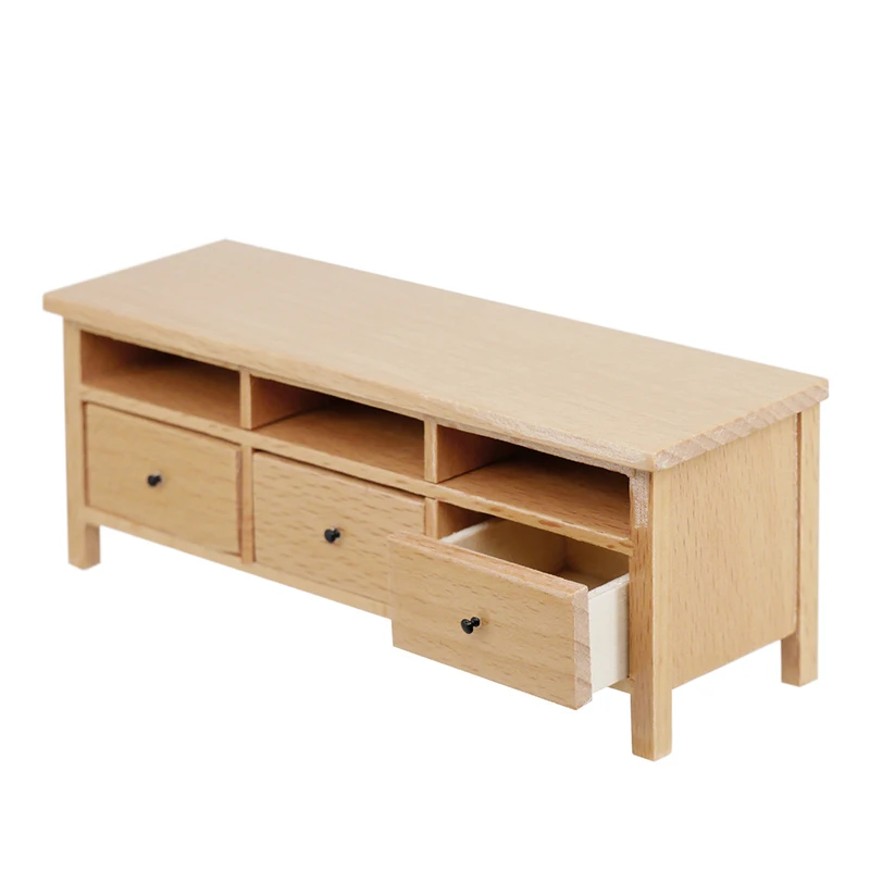 1:6 1:12 Dollhouse Miniature TV Cabinet Bookcase Glass Cabinet Chest of Drawers Dust Cabinet Furniture Model Decor Toy