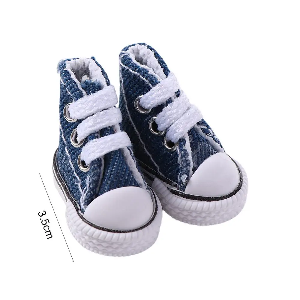 1 Pair 3.5cm/5cm Doll Canvas Shoes Fashion Handmade Doll Sneakers 1/6 Dolls Sneakers Shoes For Children BJD Accessories