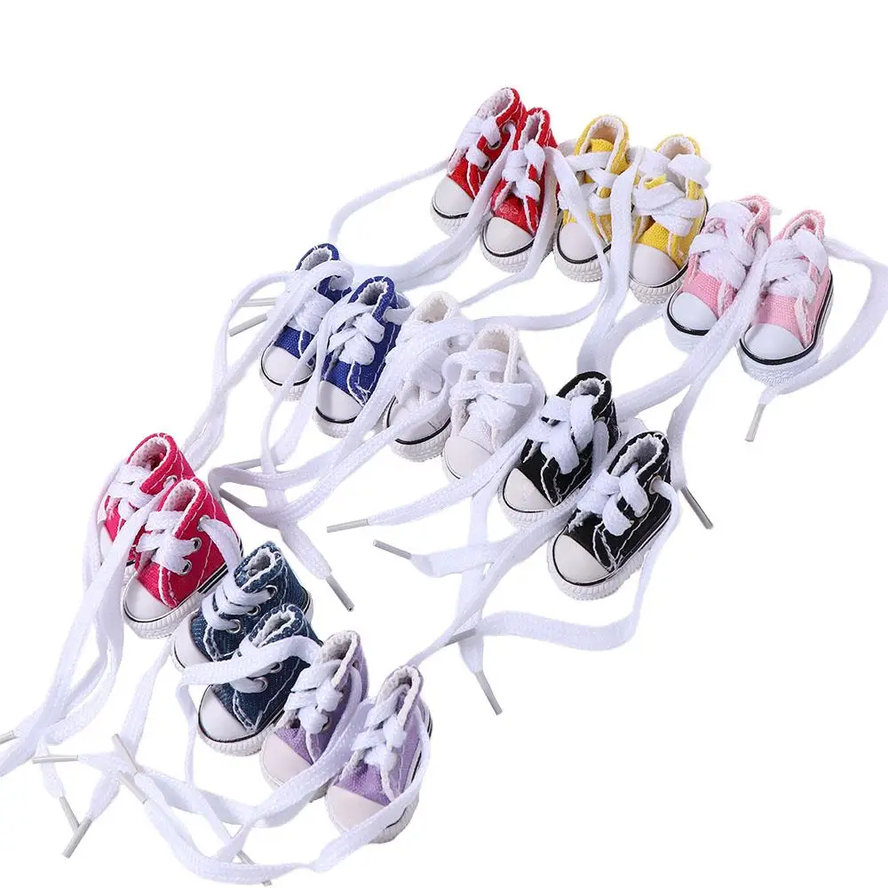1 Pair 3.5cm/5cm Doll Canvas Shoes Fashion Handmade Doll Sneakers 1/6 Dolls Sneakers Shoes For Children BJD Accessories