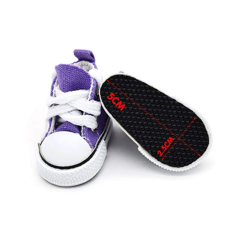 1 Pair 3.5cm/5cm Doll Canvas Shoes Fashion Handmade Doll Sneakers 1/6 Dolls Sneakers Shoes For Children BJD Accessories